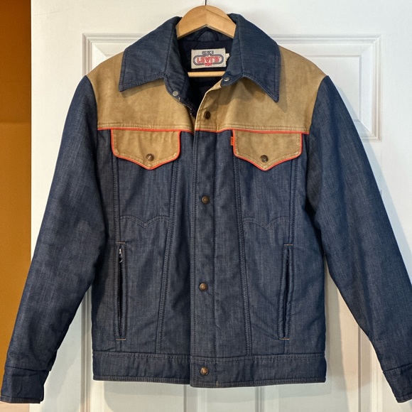 Men’s Vintage ‘79 Orange Tab, Two Tone Suede, Levi’s Ski Jacket, Size Large - Picture 1 of 10